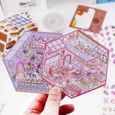 Cozy Critter Shops DIY 3D Sticker Collection — 4 Cute Miniature Shop Scenes